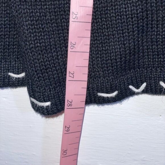 Vintage Bobbie Brooks Black Holiday Sweater XL Mittens Hats Embroidered Cardigan - Picture 9 of 9